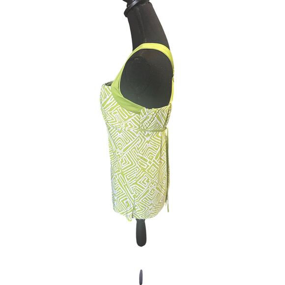 Gold Flava Green Geometric Maze Print Top – Size L - Picture 4 of 7